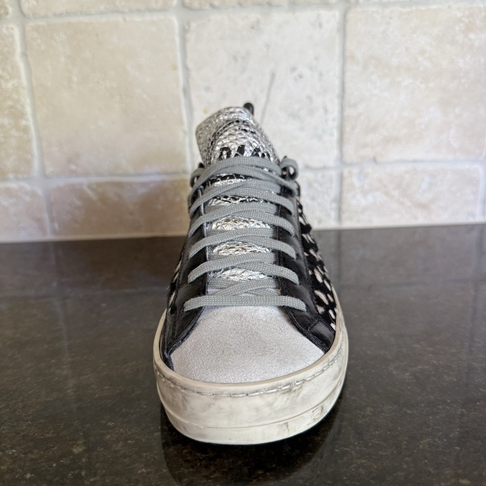Revolve P448 John Calf Hair Spotted Cowiena Sneaker Black White EU 39 US 8.5 9 - Picture 6 of 14